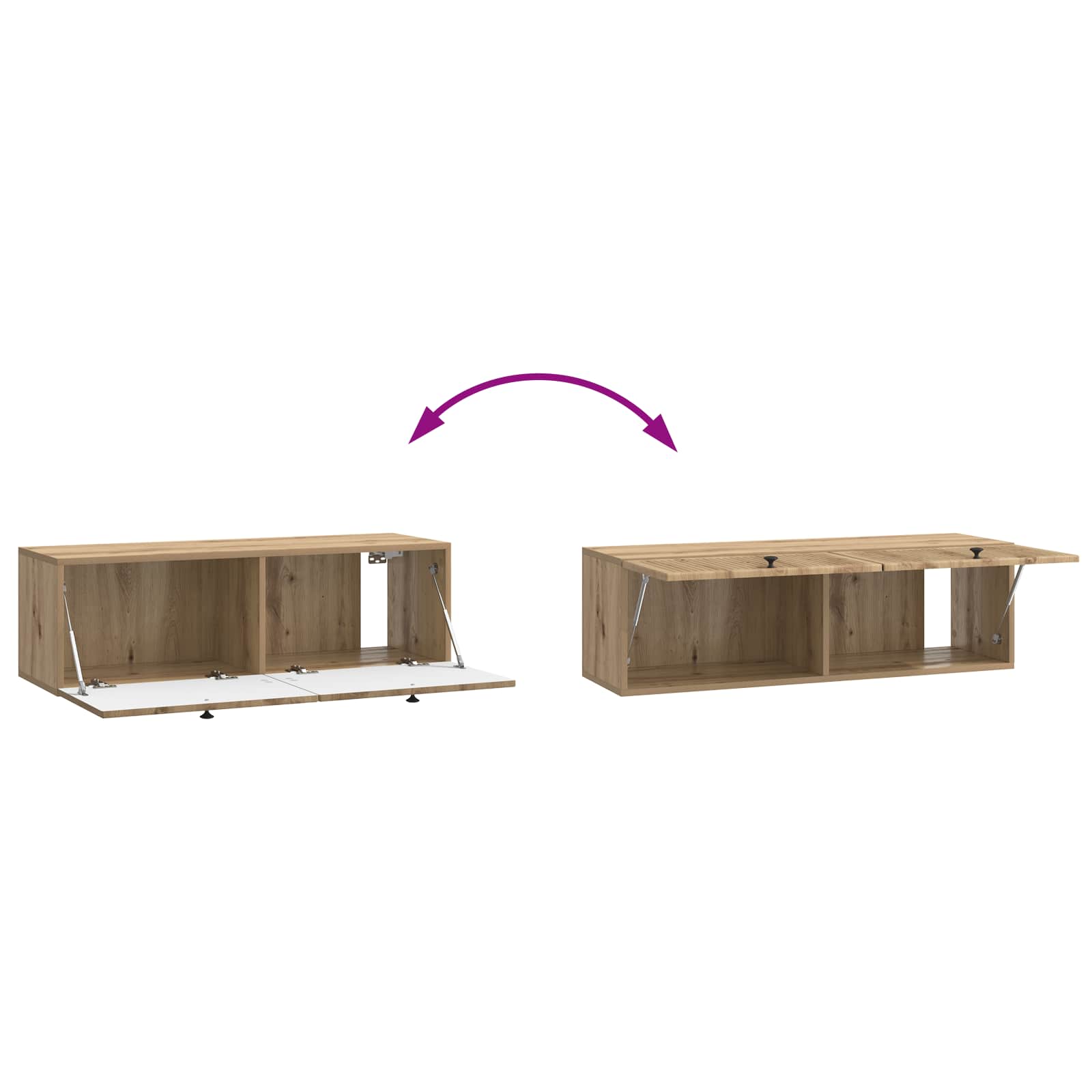 Mobile Porta TV da Muro Rovere Artigianale 98 x 31 x 30 cm | homemem39