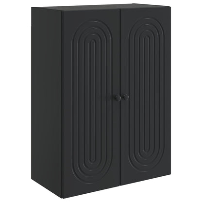 Mobiletto a muro Nero 66 x 34,5 x 90 cm Legno ingegnerizzato | homemem39