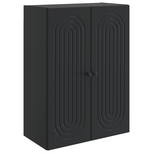 Mobiletto a muro Nero 66 x 34,5 x 90 cm Legno ingegnerizzato | homemem39