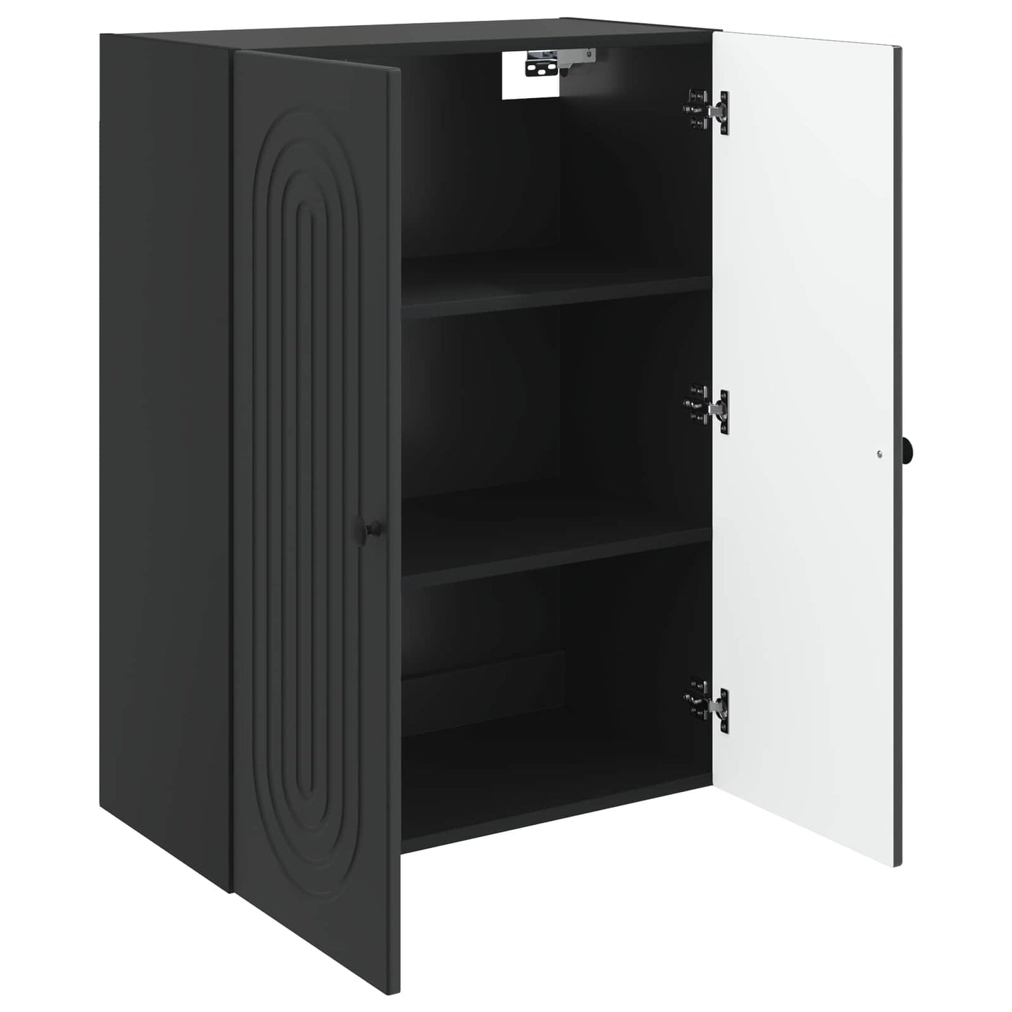 Mobiletto a muro Nero 66 x 34,5 x 90 cm Legno ingegnerizzato | homemem39