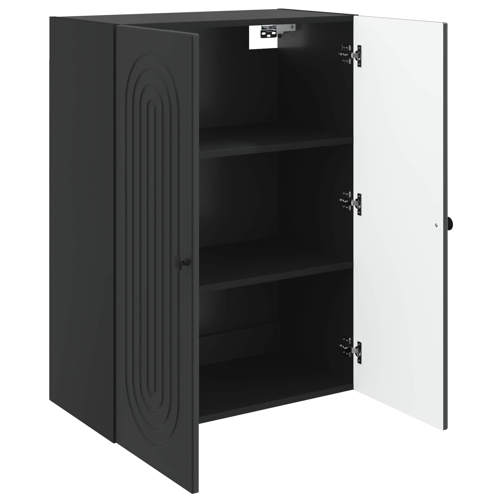 Mobiletto a muro Nero 66 x 34,5 x 90 cm Legno ingegnerizzato | homemem39