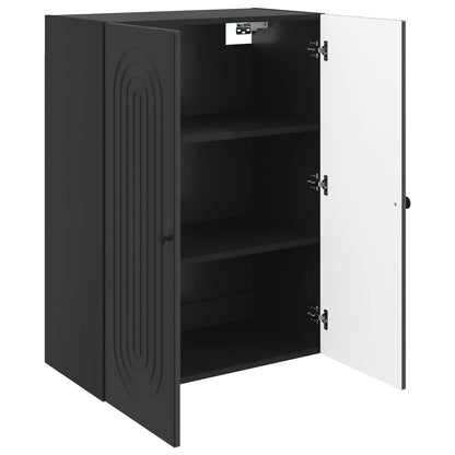 Mobiletto a muro Nero 66 x 34,5 x 90 cm Legno ingegnerizzato | homemem39