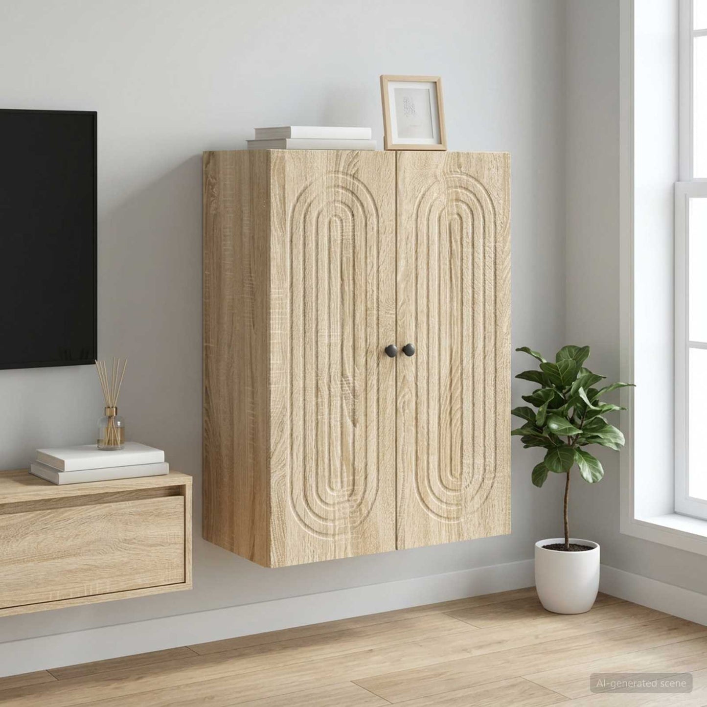 Mobiletto a muro Rovere Sonoma 66 x 34,5 x 90 cm | homemem39