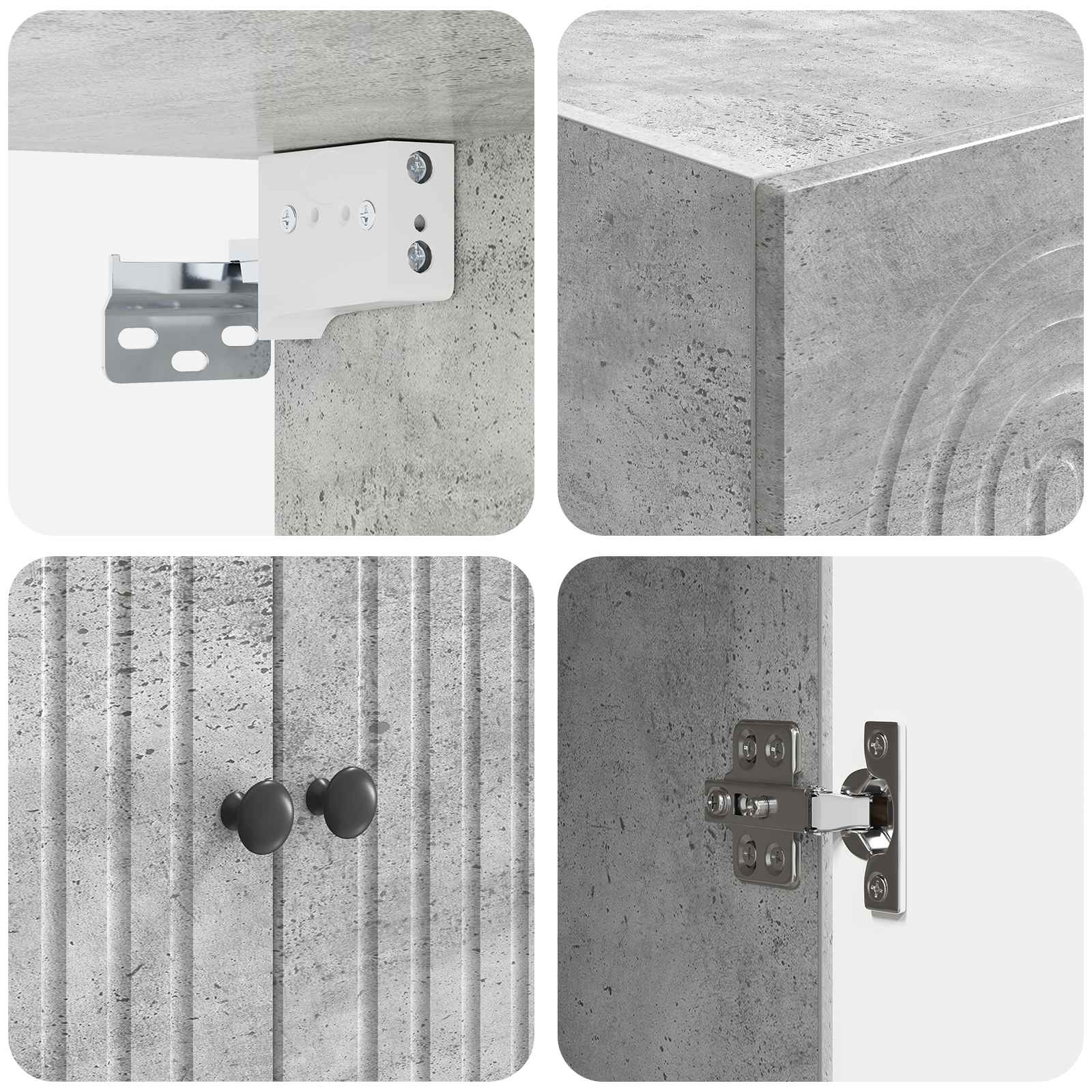 Mobiletto a muro Grigio Cemento 66 x 34,5 x 90 cm | homemem39