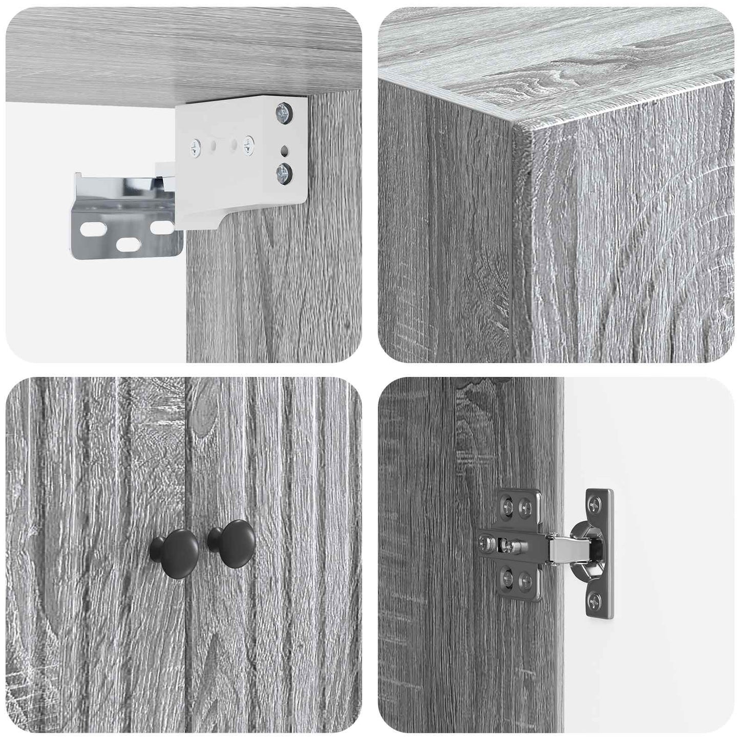 Mobiletto a muro Sonoma grigio 66 x 34,5 x 90 cm | homemem39