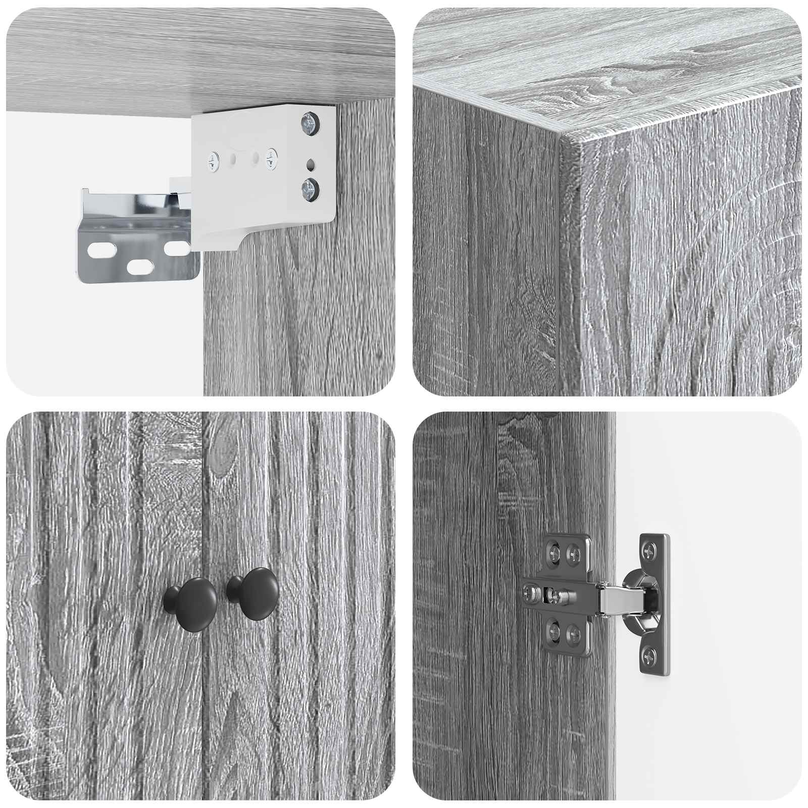 Mobiletto a muro Sonoma grigio 66 x 34,5 x 90 cm | homemem39