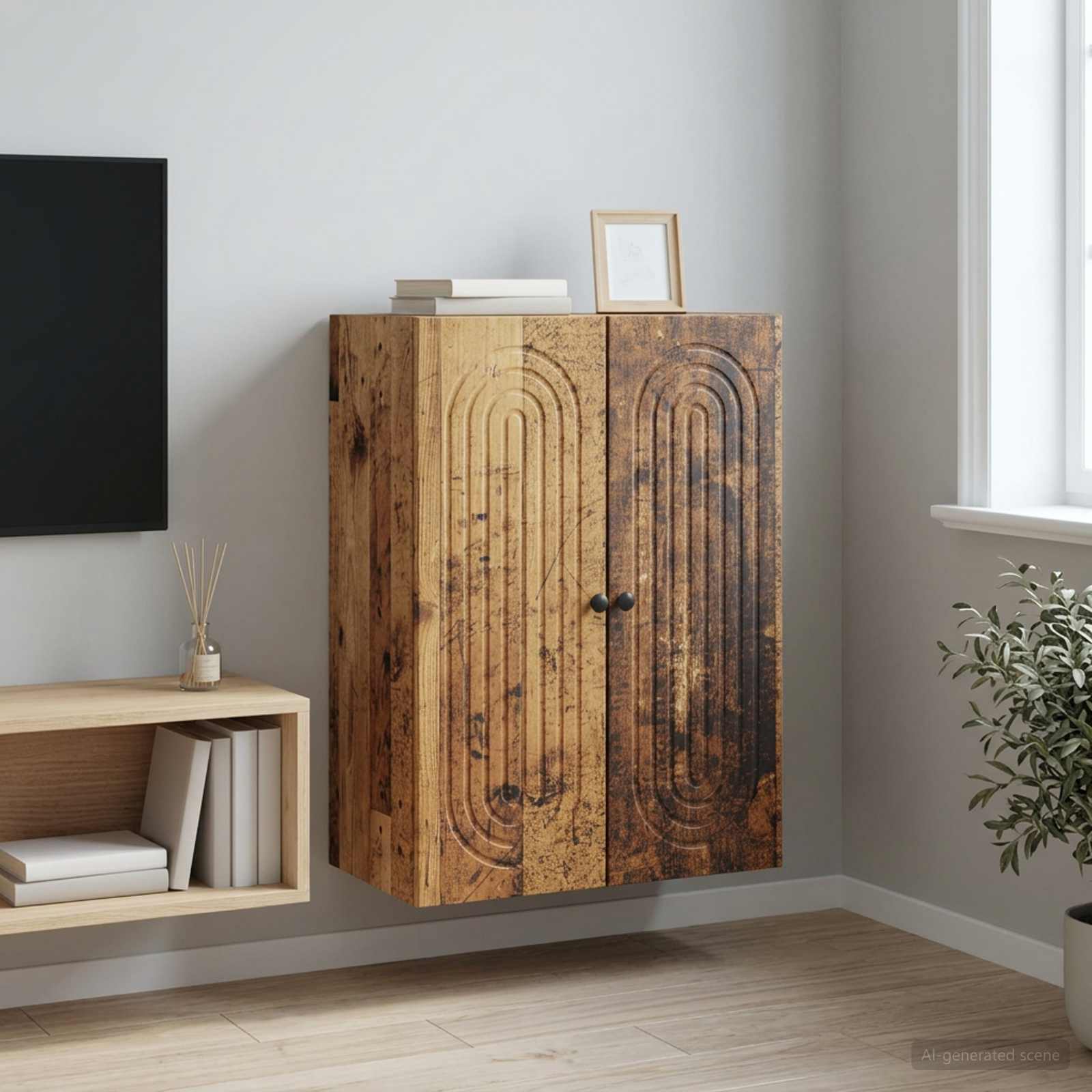 Mobiletto a muro Legno antico 66 x 34,5 x 90 cm | homemem39