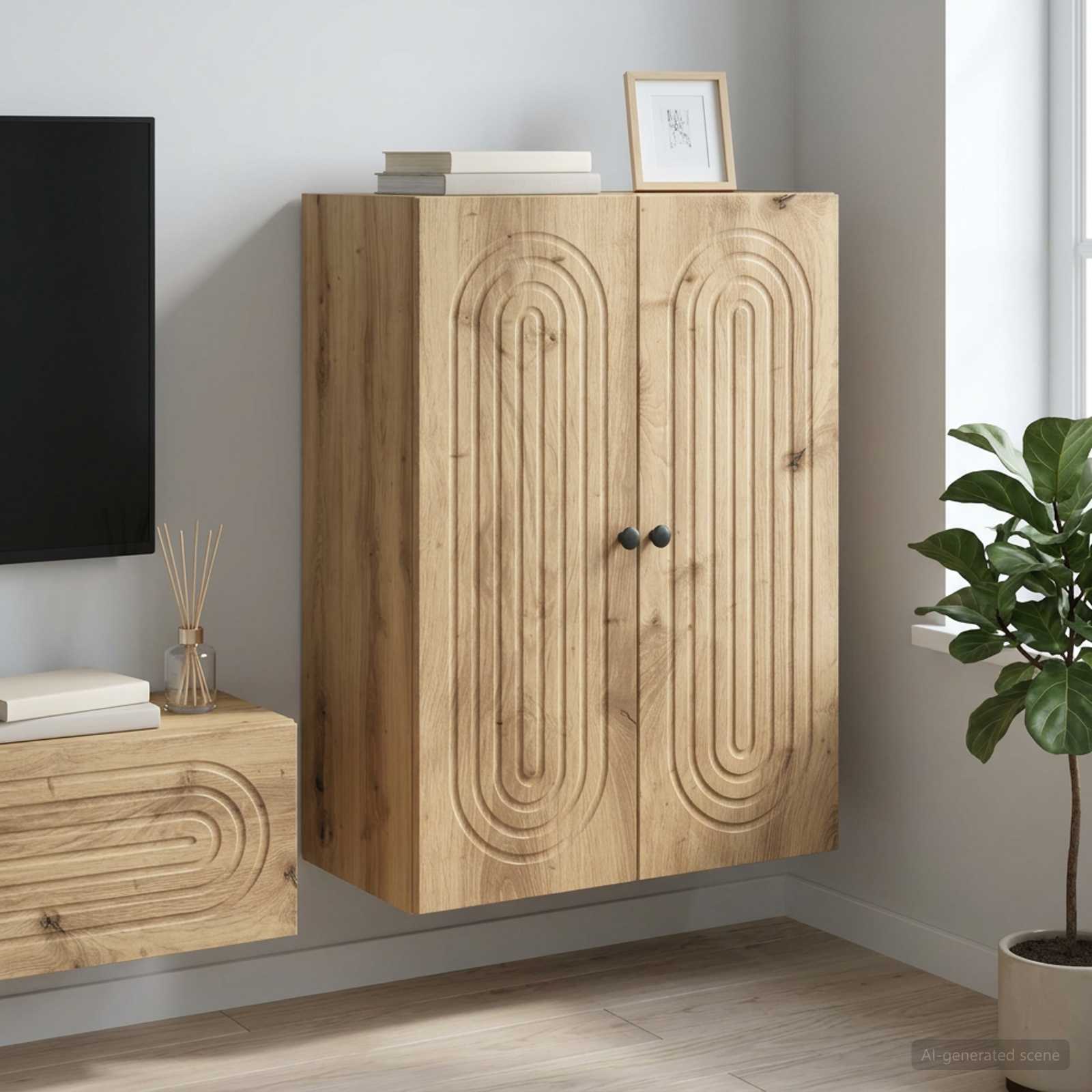 Mobiletto a muro 66 x 34,5 x 90 cm Legno ingegnerizzato | homemem39