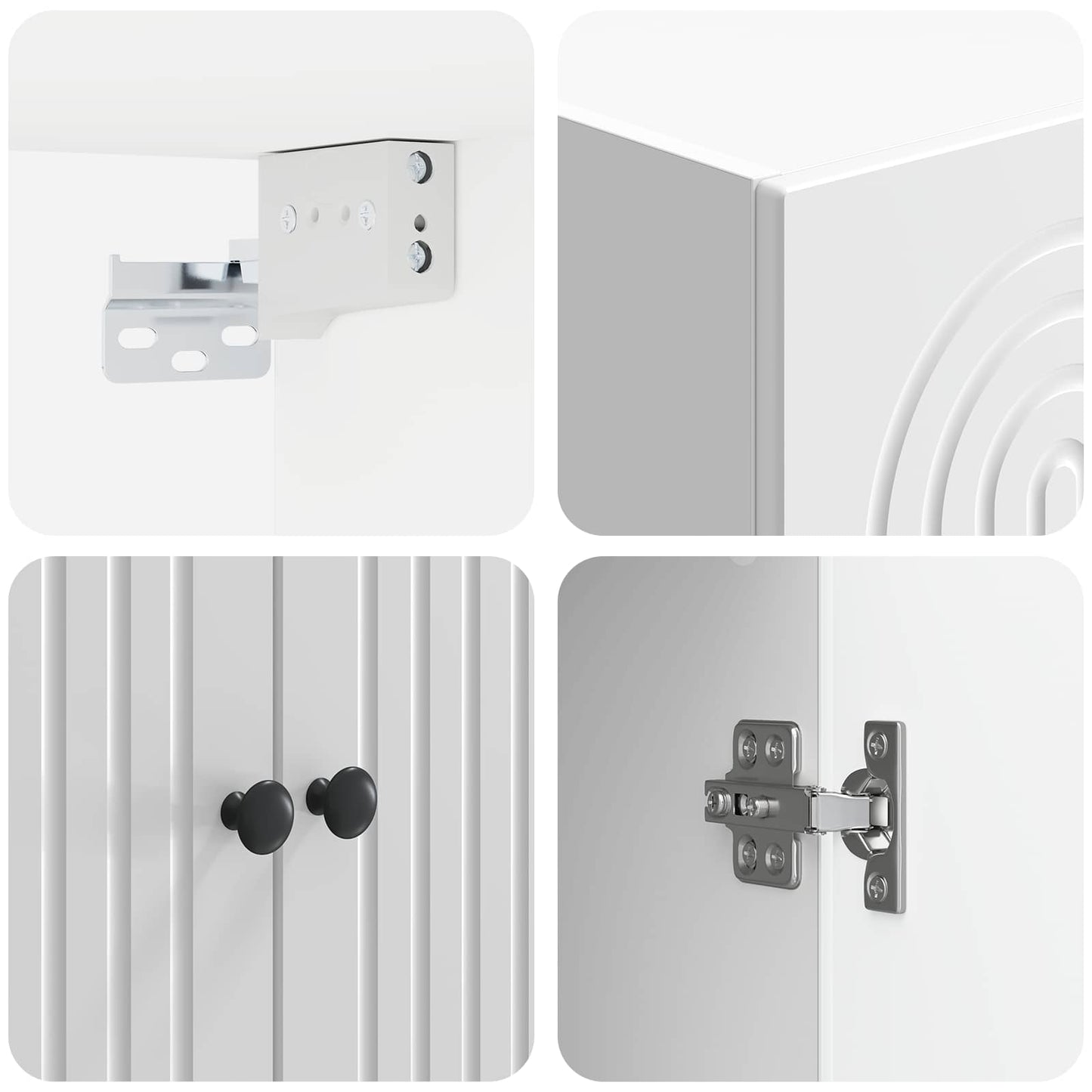 Mobiletto a muro Bianco Lucido 59 x 31 x 60 cm | homemem39