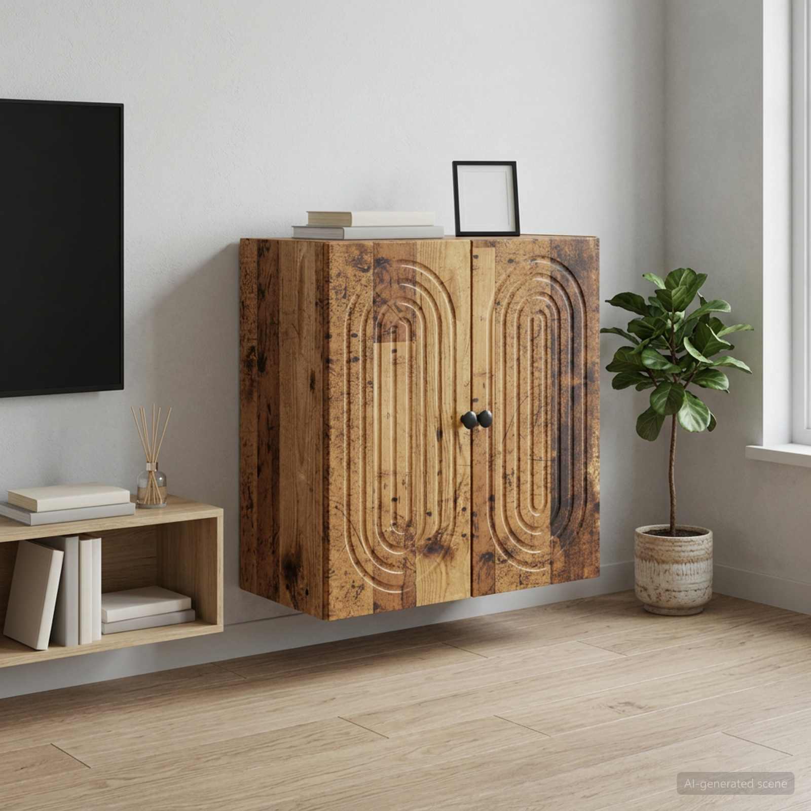 Mobiletto a muro Legno antico 59 x 31 x 60 cm | homemem39