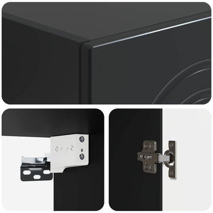Mobiletto a muro Nero 33 x 34,5 x 90 cm Legno ingegnerizzato | homemem39