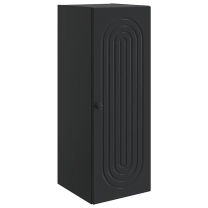 Mobiletto a muro Nero 33 x 34,5 x 90 cm Legno ingegnerizzato | homemem39