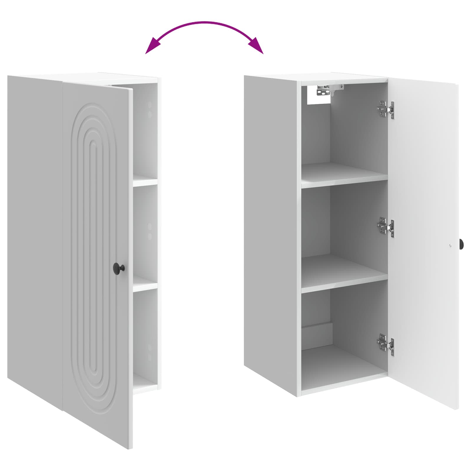 Mobiletto a muro Bianco Lucido 33 x 34,5 x 90 cm | homemem39
