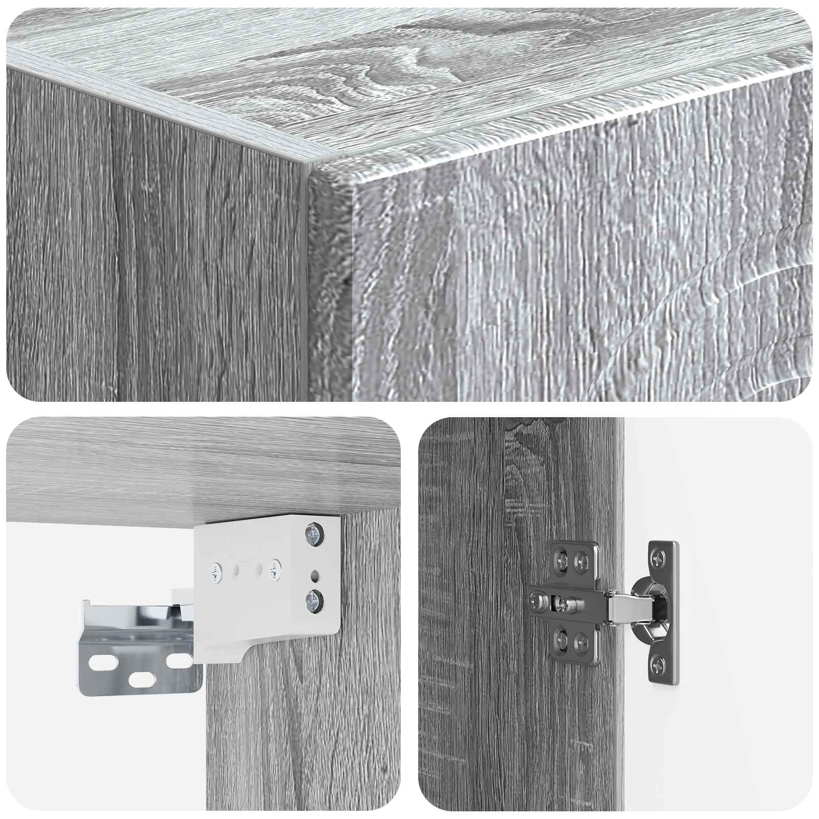 Mobiletto a muro Sonoma grigio 33 x 34,5 x 90 cm | homemem39