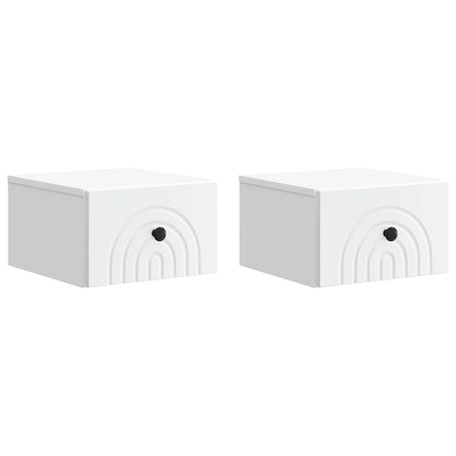 Mobiletto da notte a muro 2 pcs Bianco 33 x 34,5 x 20 cm | homemem39