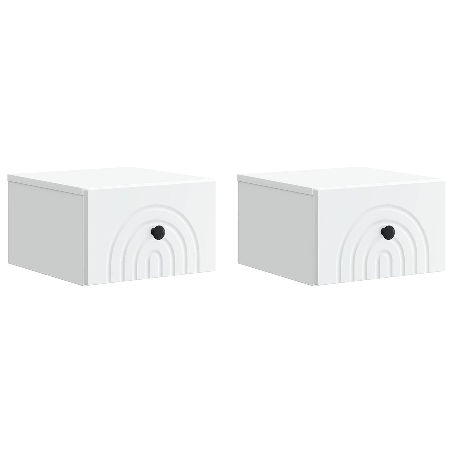 Mobiletto da notte a muro 2 pz Bianco 33 x 34,5 x 20 cm