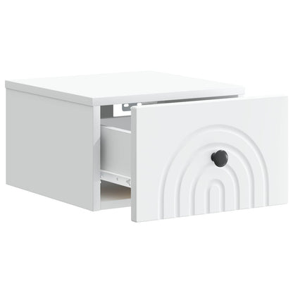 Mobiletto da notte a muro 2 pz Bianco 33 x 34,5 x 20 cm