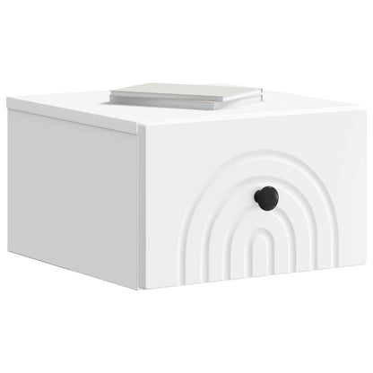 Mobiletto da notte a muro 2 pz Bianco 33 x 34,5 x 20 cm