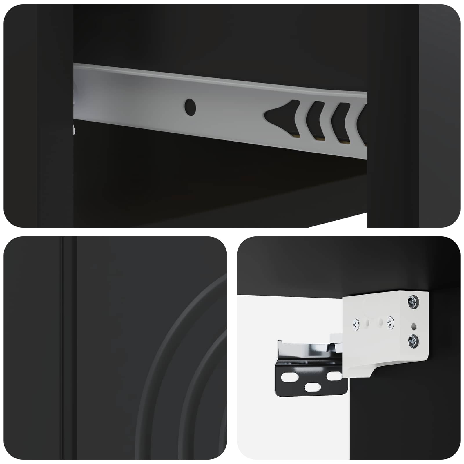 Mobiletto da notte a muro con cassetto Nero 33 x 34,5 x 20 cm | homemem39