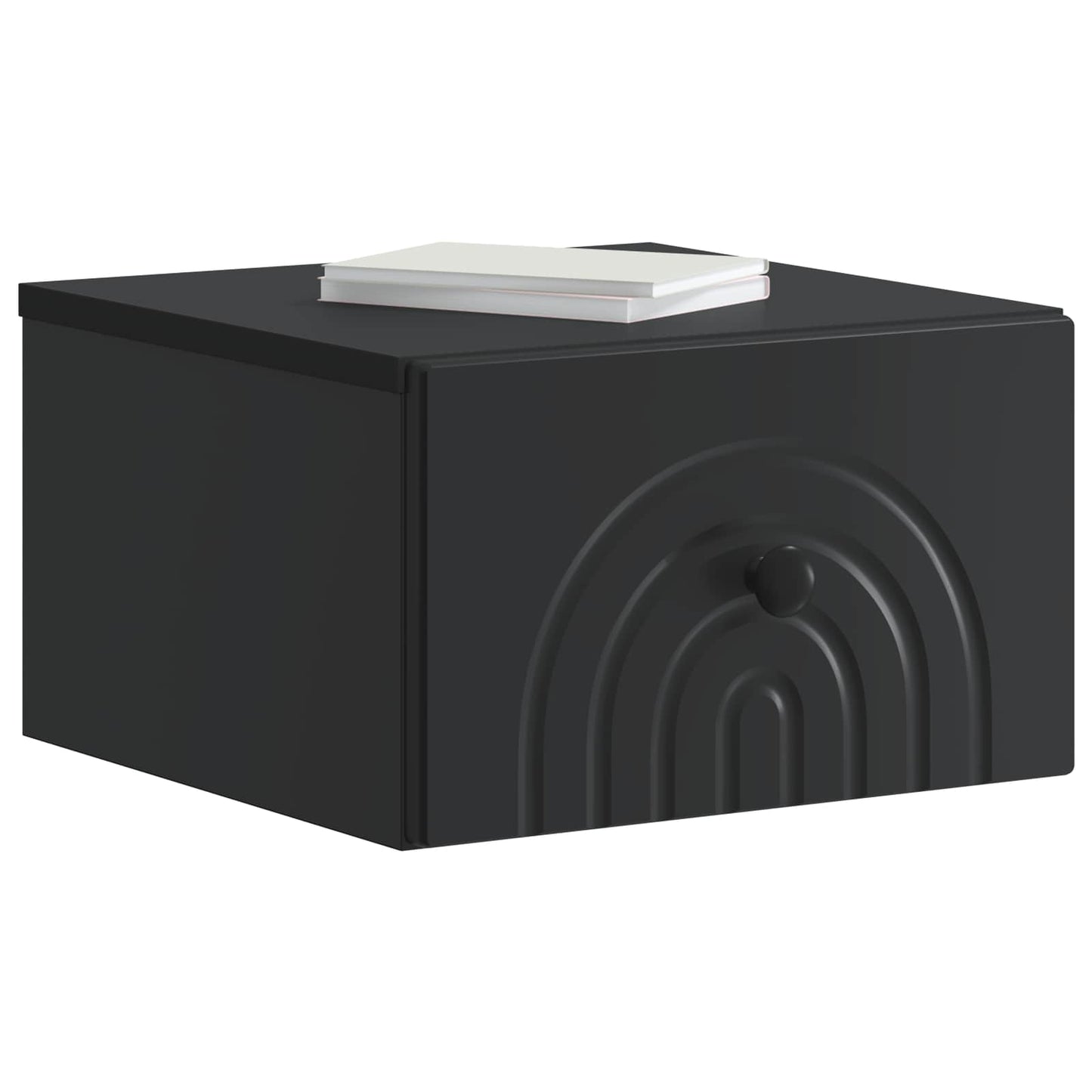 Mobiletto da notte a muro con cassetto Nero 33 x 34,5 x 20 cm | homemem39