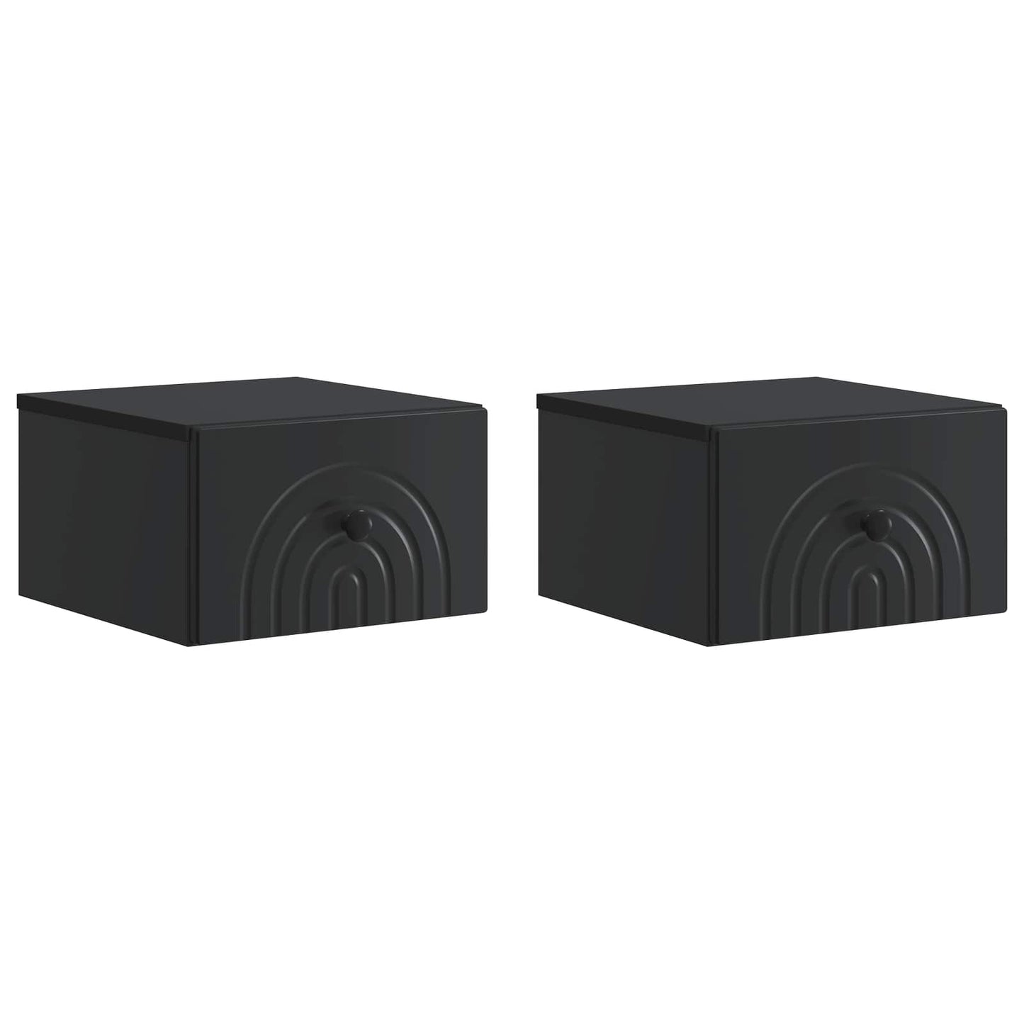 Mobiletto da notte a muro 2 pz Nero 33 x 34,5 x 20 cm