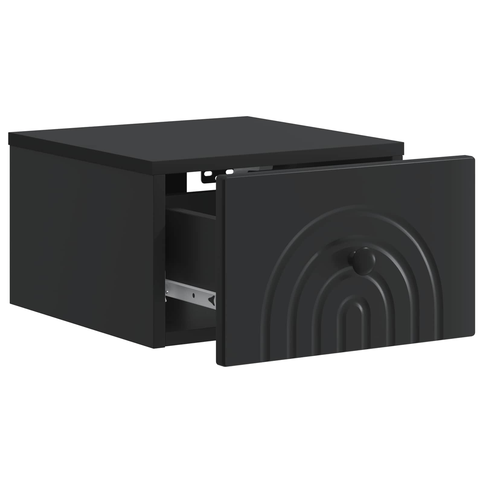 Mobiletto da notte a muro 2 pcs Nero 33 x 34,5 x 20 cm | homemem39