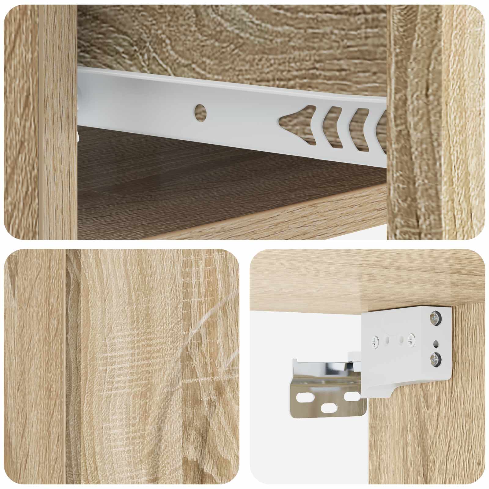 Mobiletto da notte a muro Rovere Sonoma 33 x 34,5 x 20 cm | homemem39