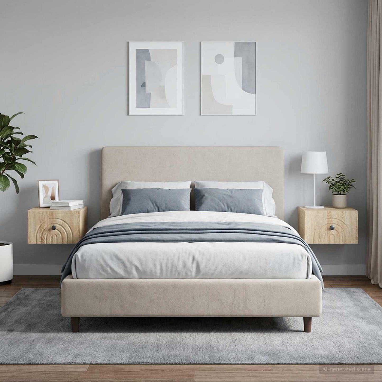 Mobiletto da notte a muro 2 pz Rovere Sonoma 33 x 34,5 x 20 cm
