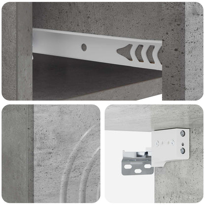 Mobiletto da notte a muro Grigio Cemento 33 x 34,5 x 20 cm | homemem39