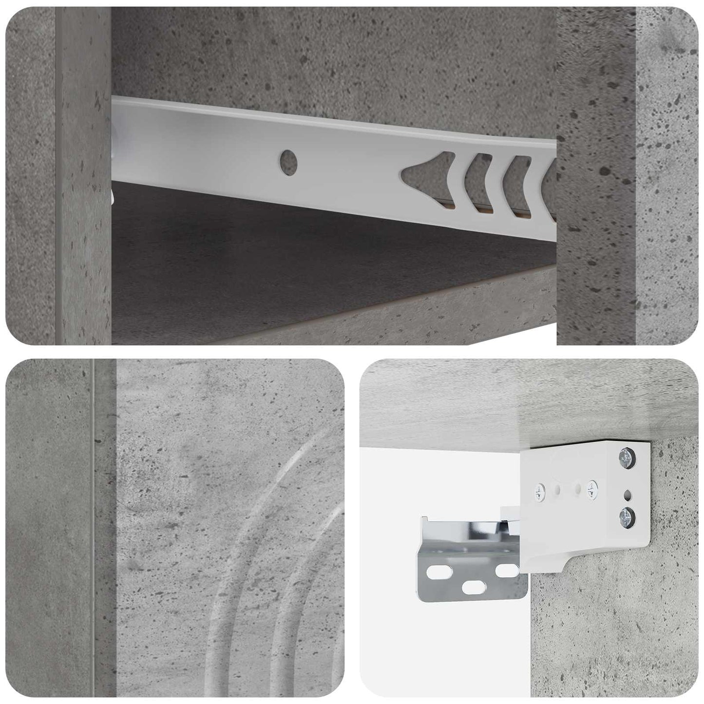 Mobiletto da notte a muro con cassetto 2 pcs Grigio Cemento | homemem39