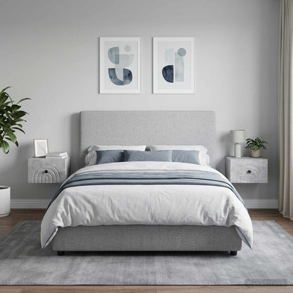 Mobiletto da notte a muro 2 pz Grigio Cemento 33 x 34,5 x 20 cm
