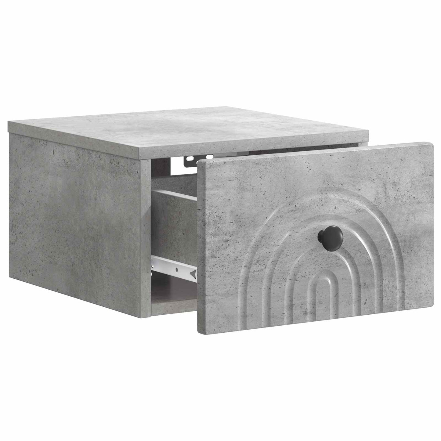 Mobiletto da notte a muro con cassetto 2 pcs Grigio Cemento | homemem39