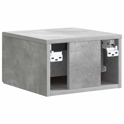Mobiletto da notte a muro con cassetto 2 pcs Grigio Cemento | homemem39