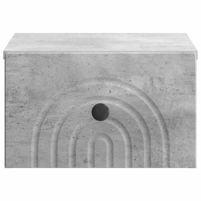 Mobiletto da notte a muro con cassetto 2 pcs Grigio Cemento | homemem39