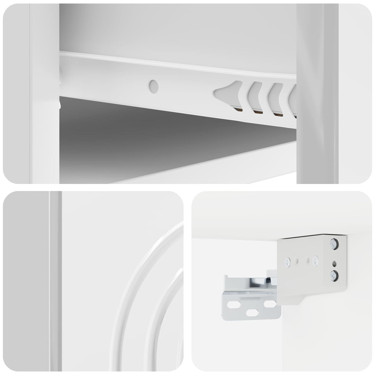 Mobiletto da notte a muro 2 pcs Bianco Lucido 33 x 34,5 x 20 cm | homemem39