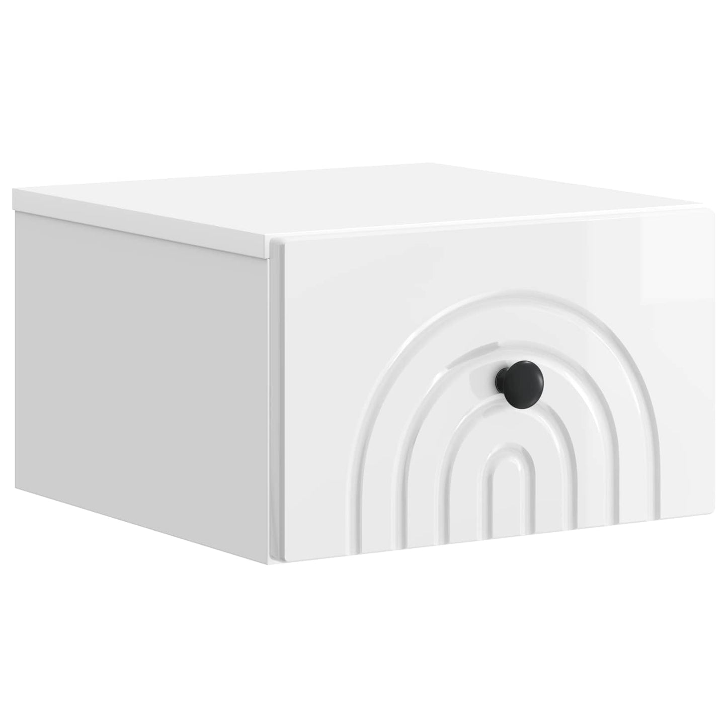 Mobiletto da notte a muro 2 pcs Bianco Lucido 33 x 34,5 x 20 cm