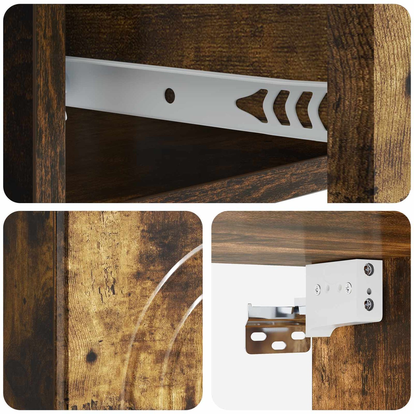 Mobiletto da notte a muro Rovere Fumo 33 x 34,5 x 20 cm | homemem39