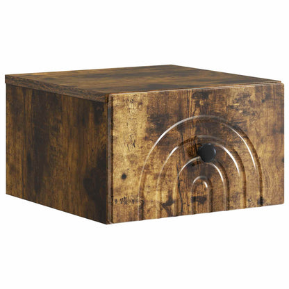 Mobiletto da notte a muro Rovere Fumo 33 x 34,5 x 20 cm