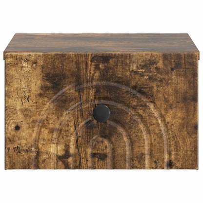 Mobiletto da notte a muro Rovere Fumo 33 x 34,5 x 20 cm