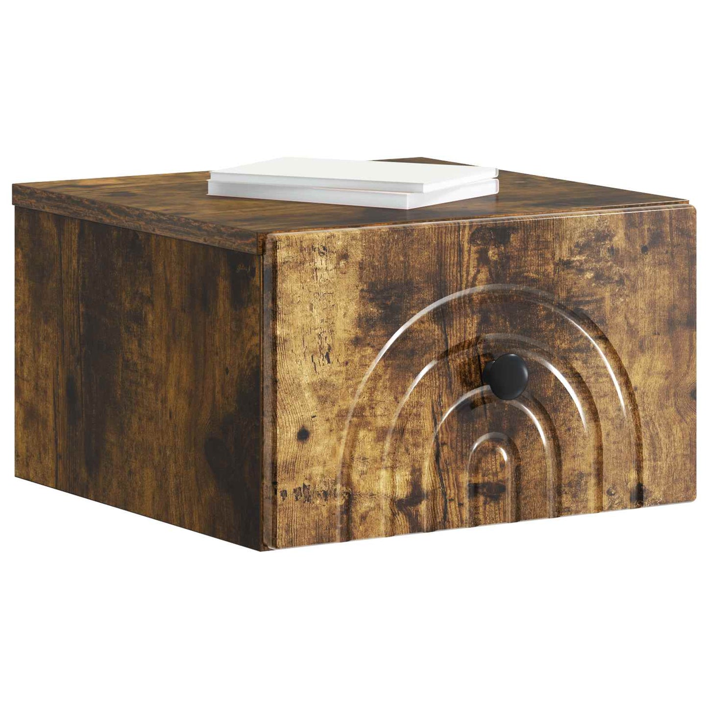 Mobiletto da notte a muro Rovere Fumo 33 x 34,5 x 20 cm