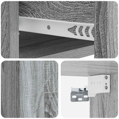 Mobiletto da notte a muro Grigio Sonoma 33 x 34,5 x 20 cm