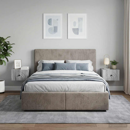Mobiletto da notte a muro 2 pz Grigio Sonoma 33 x 34,5 x 20 cm