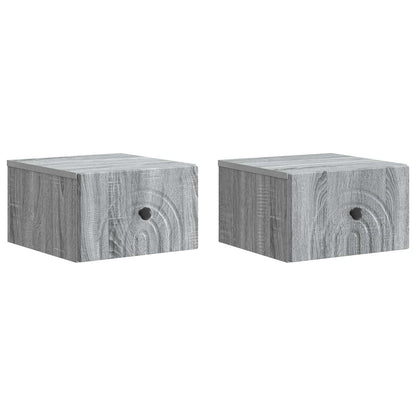 Mobiletto da notte a muro 2 pcs Grigio Sonoma 33 x 34,5 x 20 cm
