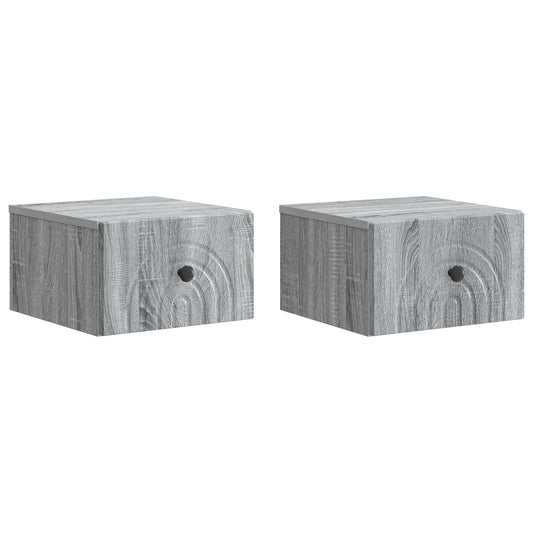 Mobiletto da notte a muro 2 pcs Grigio Sonoma 33 x 34,5 x 20 cm