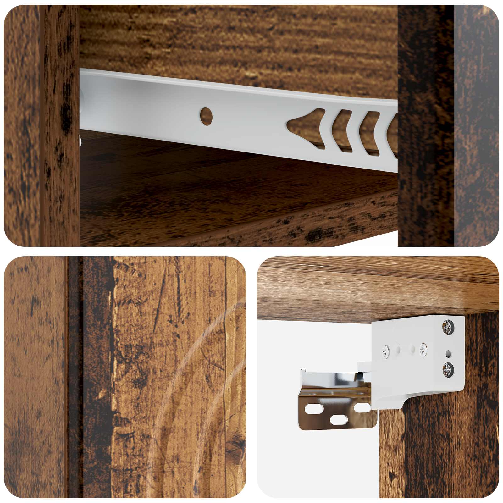 Mobiletto da notte a muro Legno antico 33 x 34,5 x 20 cm | homemem39