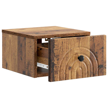 Mobiletto da notte a muro 2 pcs Legno antico 33 x 34,5 x 20 cm | homemem39
