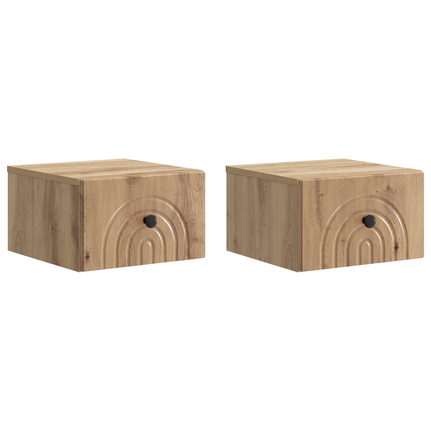 Mobiletto da notte a muro 2 pz Rovere Artigianale
