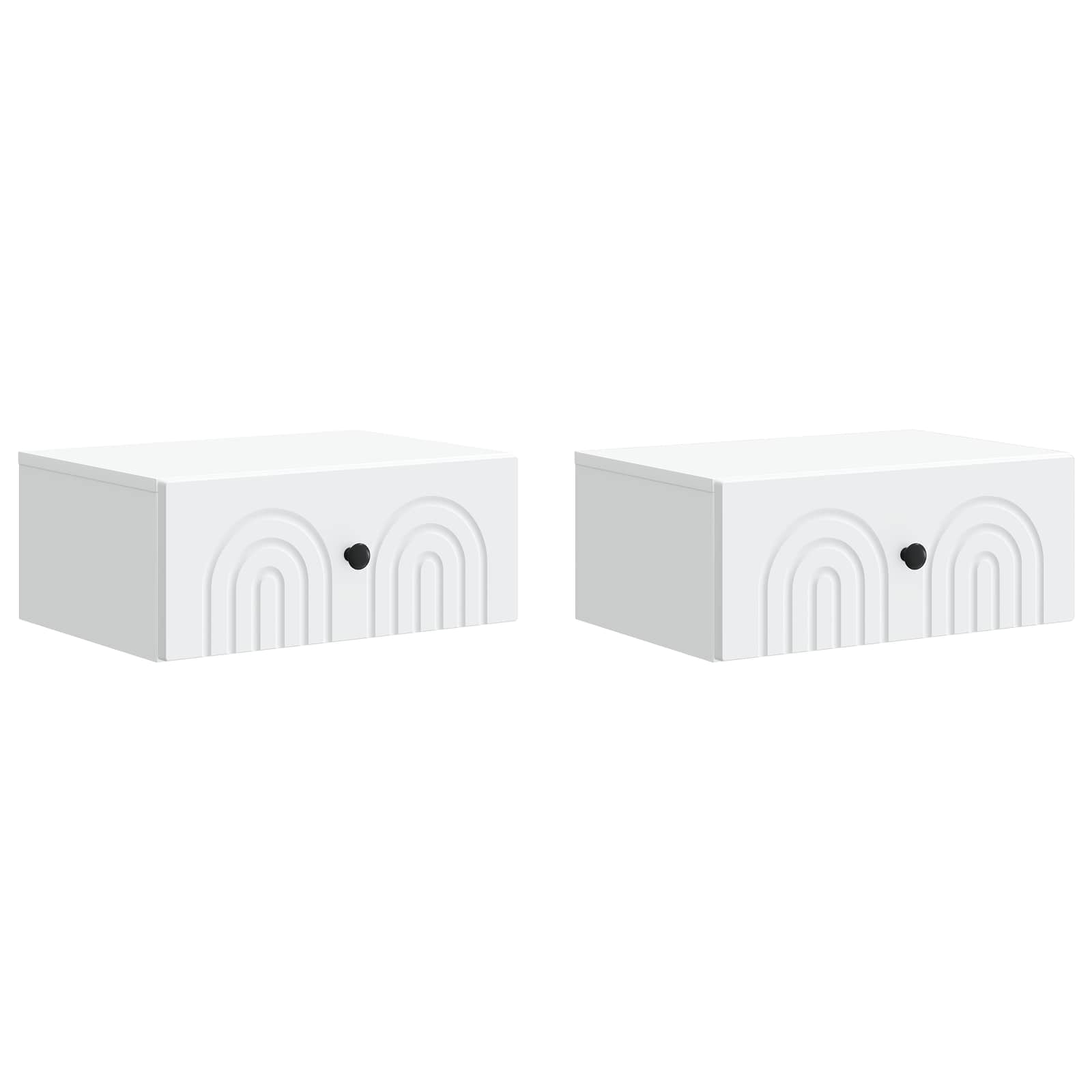 Mobiletto da notte a muro 2 pcs Bianco 49 x 34,5 x 20 cm | homemem39