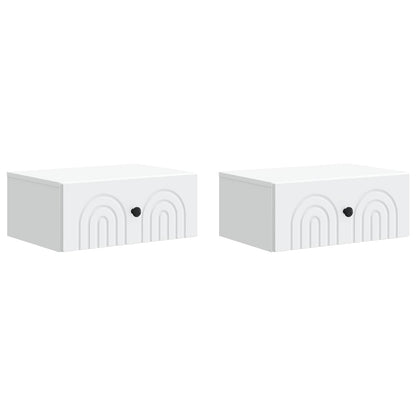 Mobiletto da notte a muro 2 pcs Bianco 49 x 34,5 x 20 cm | homemem39