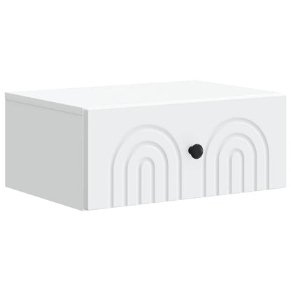 Mobiletto da notte a muro 2 pz Bianco 49 x 34,5 x 20 cm